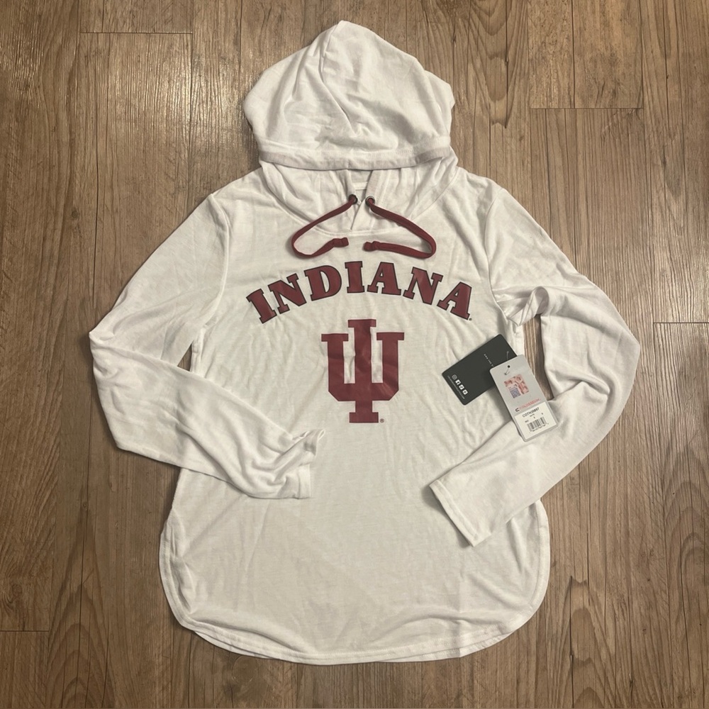 NWT Colosseum Indiana Hoosiers White Lightweight Pullover Hoodie Women’s Sz S